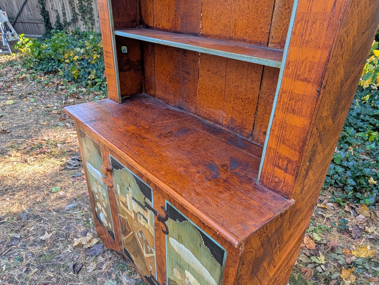 Antique Style  Painted Hutch Marie Colette Charming Primitive Faux Finish