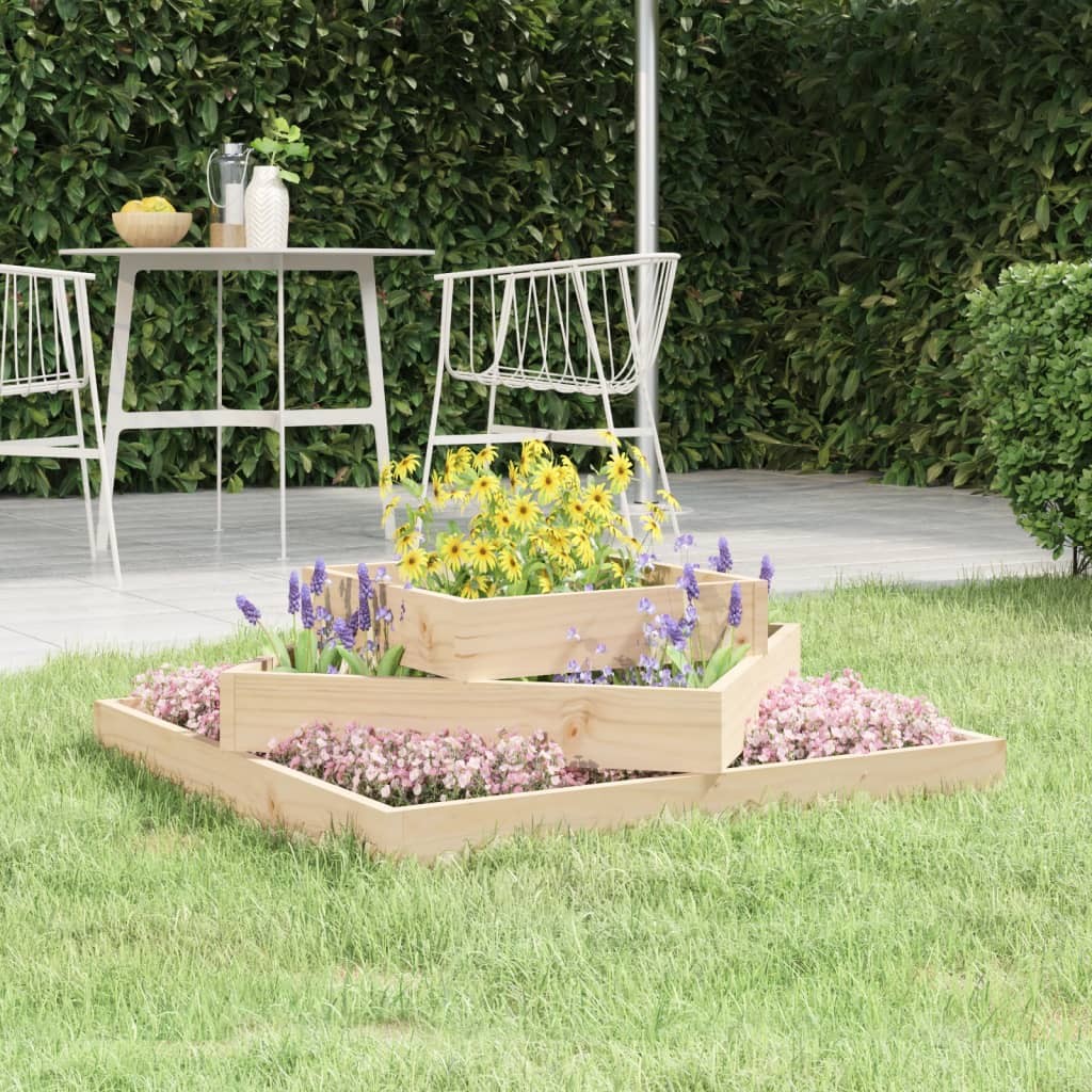 vidaXL Fioriera 83x83x27 cm Legno Massello di Pino - Aiuola da Esterno
