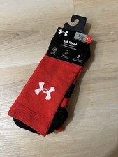 Under Armour UA Soccer Sock Cushioned Crew Red M 7-8.5 W 6-10 Wicking