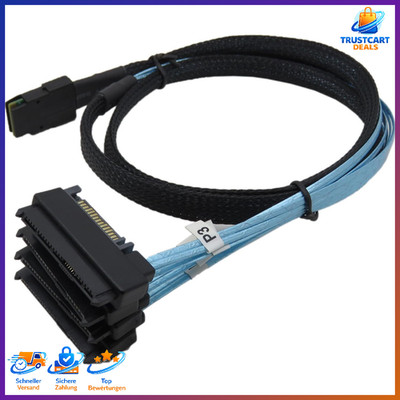Mini SAS 36 SFF-8087 auf 4 SFF-8482 Connector 1m mit SATA Stromkabel