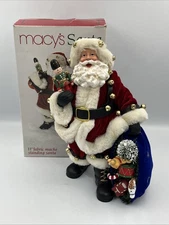 Holiday Lane Macy’s Santa 2001 11 Inch Fabric Mache Standing Santa Figurine