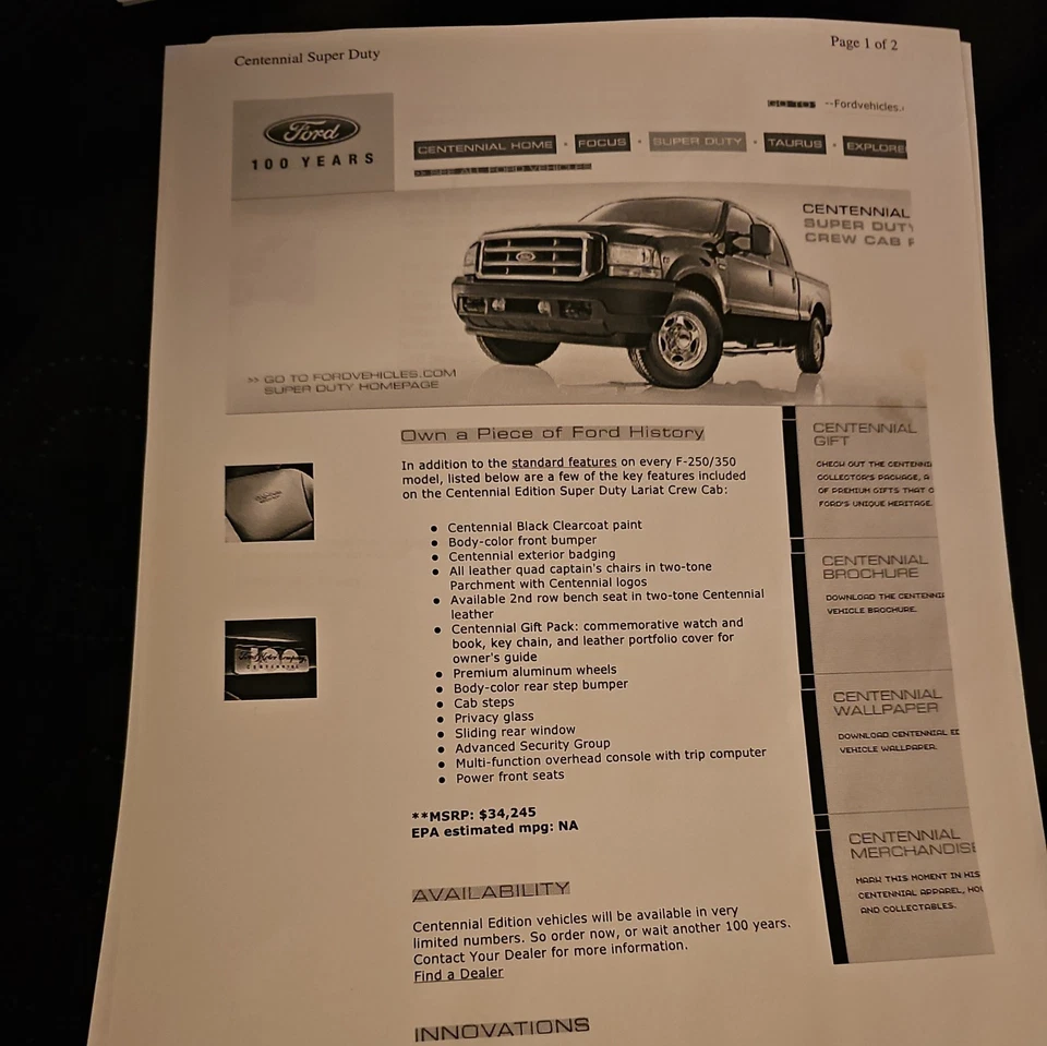 Ford Motor Company 100 Aniversario Raro Reloj Pulsera y Set con Libro  Foto 3 de 4