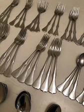 Vintage MCM Stanley Roberts Stainless Flatware GLENDALE 93 Pc. Service For 15