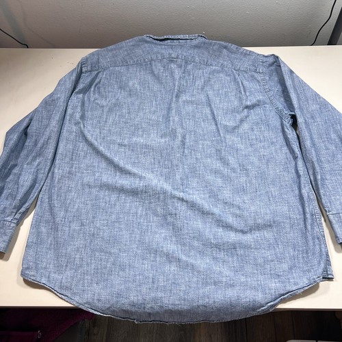 Camisa Lands' End para hombre Chambray 18 34-35 abotonada informal campamento algodón - Imagen 7 de 9