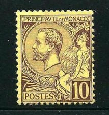 MONACO STAMP TIMBRE YVERT N° 14 " ALBERT 1er 10c " NEUF xx TTB, VALEUR: 145€