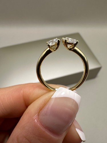 Anillo de pera y marquesa de diamantes cultivados en laboratorio de 0,82 quilates de oro amarillo de 18 quilates LGSL56 - Imagen 4 de 20