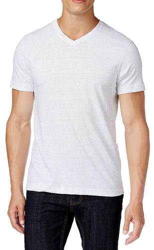 New Mens Alfani V-Neck White Heathered Dotted Embellished Undershirt T ...
