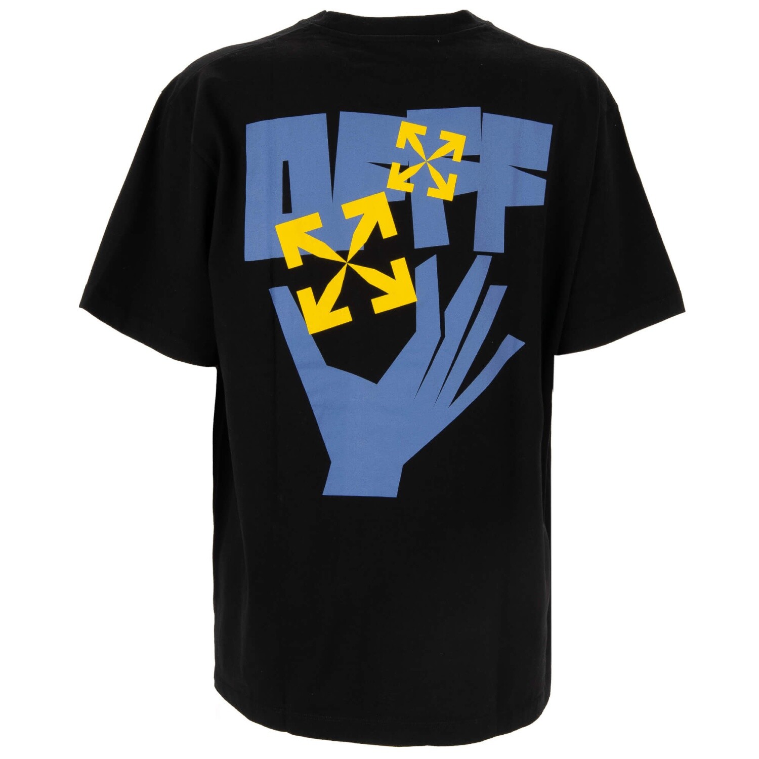 OFF-WHITE Virgil Abloh Arrows Hands Logo Oversize Cotton T-Shirt Black Blue