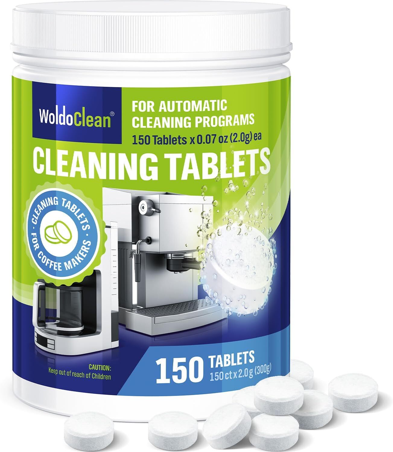 Cleaning Tablets for Espresso & Coffee Machines 150x 2g Universal Compatible