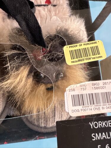 New in Box! Yorkshire Terrier FuzzyNation Bedroom Slippers Size 5-6 - Picture 2 of 5