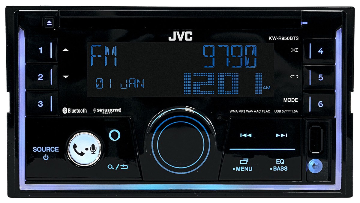 JVC KW-R950BTS 2-Din Car Stereo CD Receiver w/ Bluetooth/USB/XM