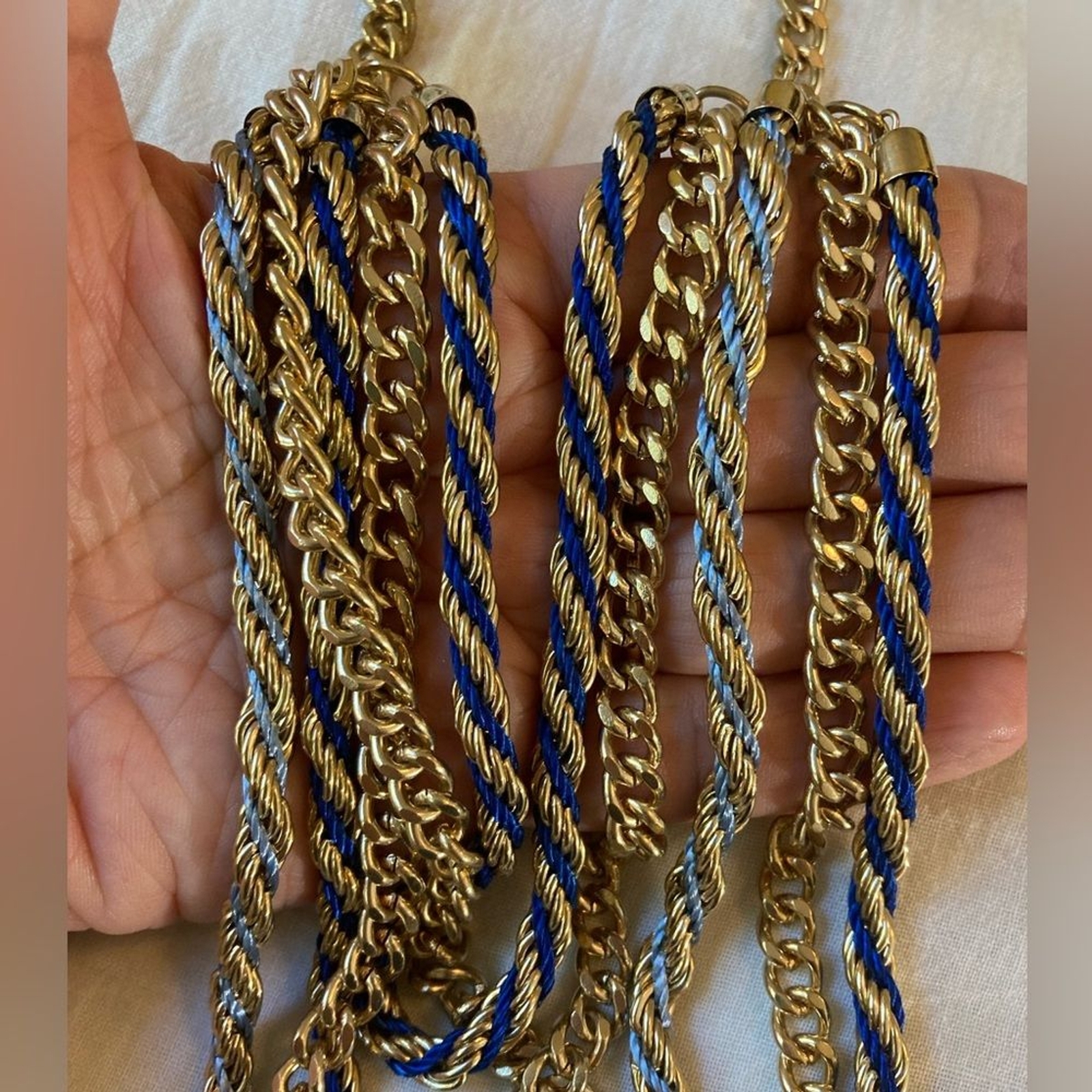 Multi Chains with Blue Layered Statement Runway N… - image 3