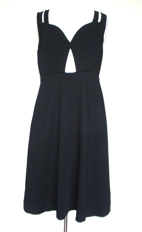 Vestido Carven Lys Talla 42 Mujer Negro Doble Correa Recorte Cerradura Sin Mangas Foto 2 de 4