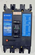 TERASAKI TEMBREAK CIRCUIT BREAKER XS100NS 75A 600V 25KA MADE IN JAPAN