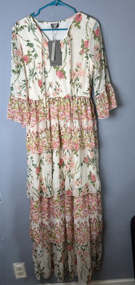 NWT Vero Moda Almost Mauve Floral Dress Size Large $119
