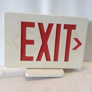 Commercial Lighted Exit Sign Plastic Red Writing with ...