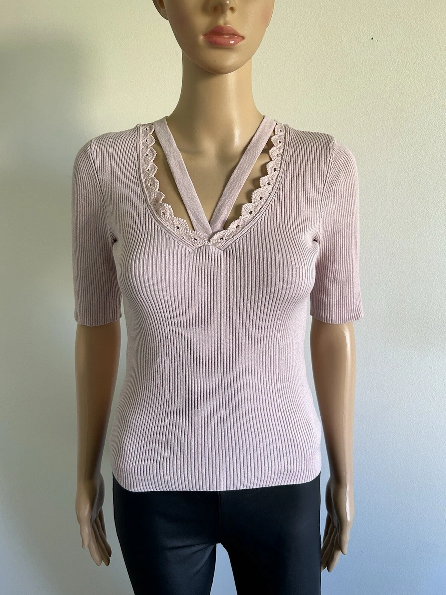 Débardeur gris et rose neuf taille L avec cachemire marque Terry Lane