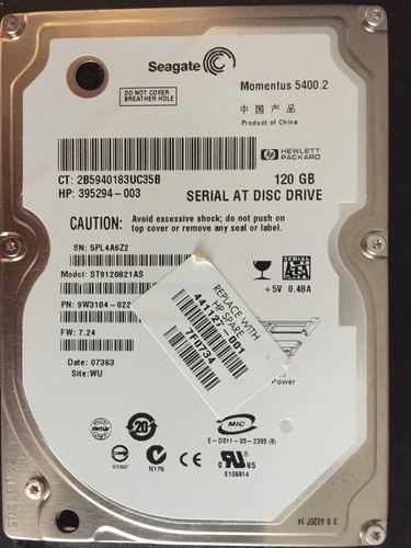Seagate Momentus 5400.2 120GB SATA 2.5" 9.5mm 5400rpm 8MB Cache ST9120821AS HDD