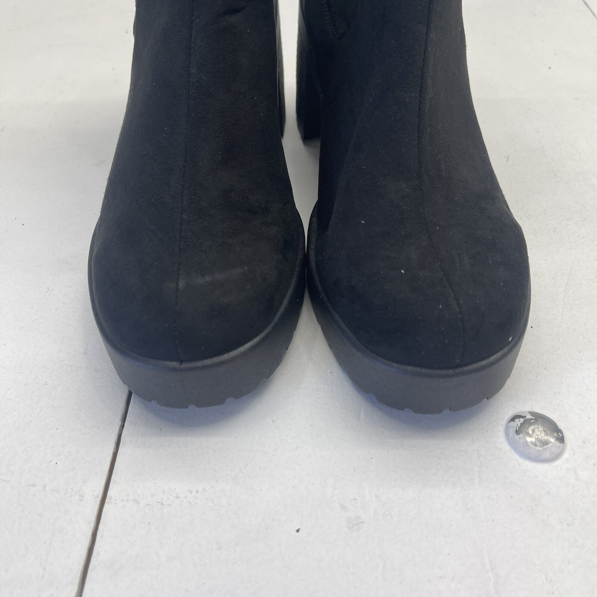 Topshop BRONTE Wide Fit Black Unit Boots Women's Size UK