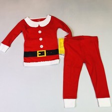 Carter's Baby Girls 18M Santa Suit Red Christmas/Holiday Pajamas 2-Piece