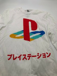 Playstation Logo Japanese Men S White Long Sleeve Gaming Shirt Small Ebay