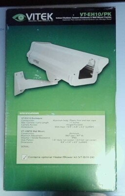 Vitek VT-EH10/PK In/Outdoor Camera Enclosure & Wall Mount Combo + Heater/Blower