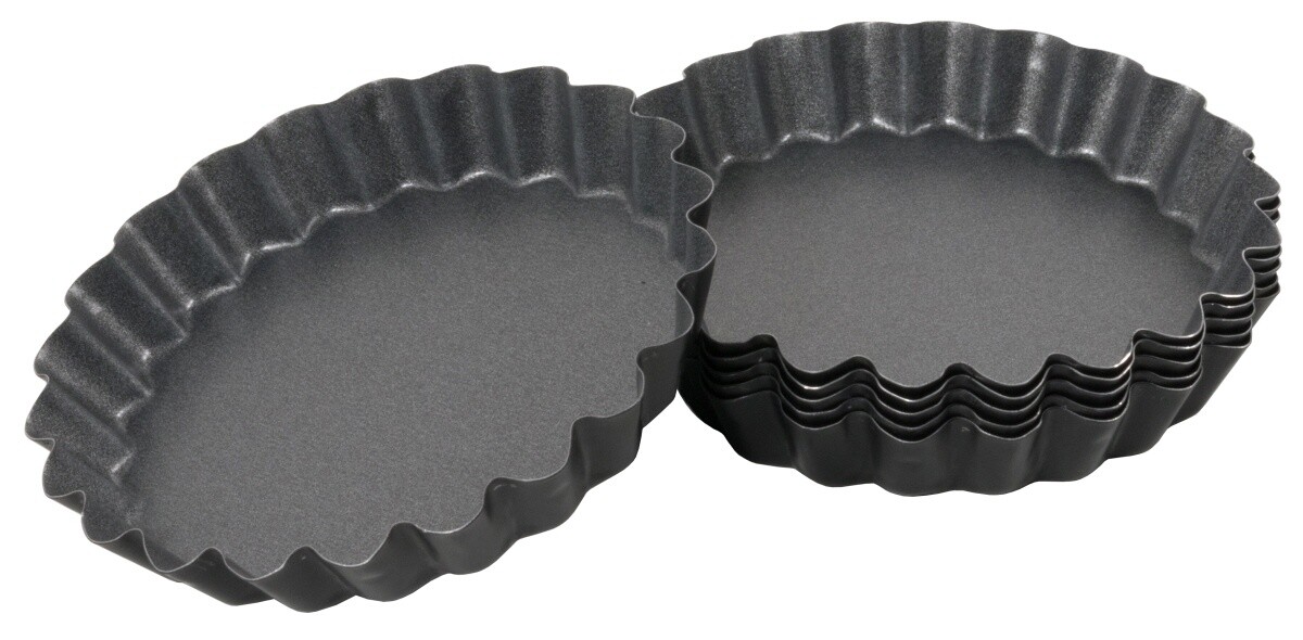 4x Tarteletteform, Backform, Antihaft, Ø 12 cm, Höhe 2 cm