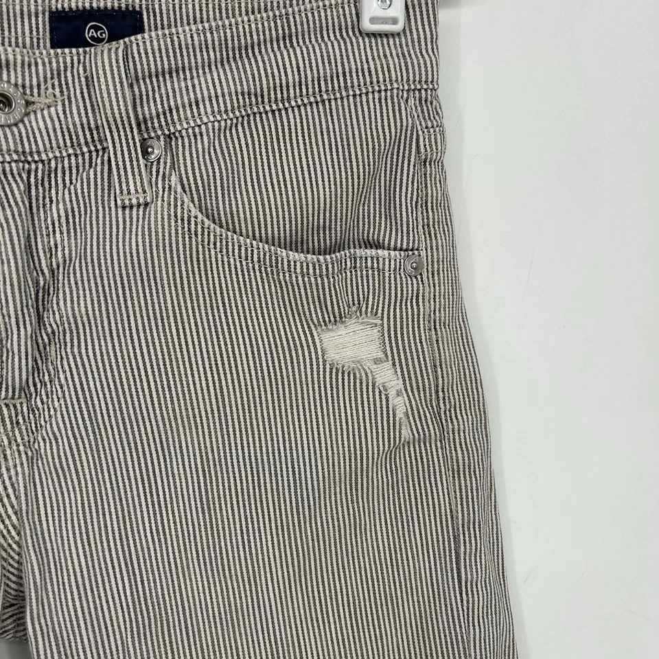 Pantalones Cortos Adriano Goldschmied Mujer 26 Gris Rayas The Ex Boyfriend Ajustados Rayas Foto 3 de 4