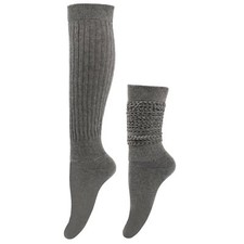 Benefeet Women's Slouch Scrunch Long Knit Stacked Knee High Boot Socks 80s 90s