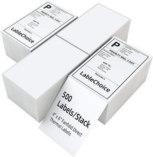 4"x6" Fanfold Direct Thermal Shipping Labels for Zebra phomemo and Rollo 500 PCS