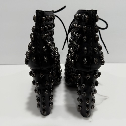RARE Jeffrey Campbell Handmade Lita Skull Studded Platform Booties Size 39 US 8 - Picture 5 of 12