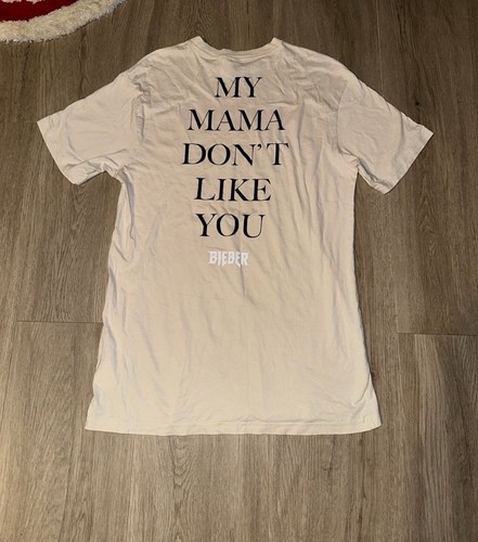 JUSTIN BIEBER T-Shirt Purpose Tour My Mama Don’t Like You 2016 Größe S beige - Bild 2 von 2