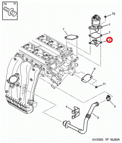 GENUINE PEUGEOT 206 607 406 EXPERT 307 407 806 807 EGR VALVE GASKET - Picture 2 of 2