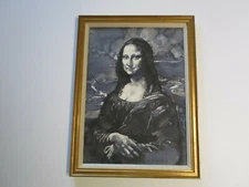 MYSTERY  PAINTING OF MONA LISA EXPRESSIONIST  ILLUSTRATION VINTAGE MODERNIST