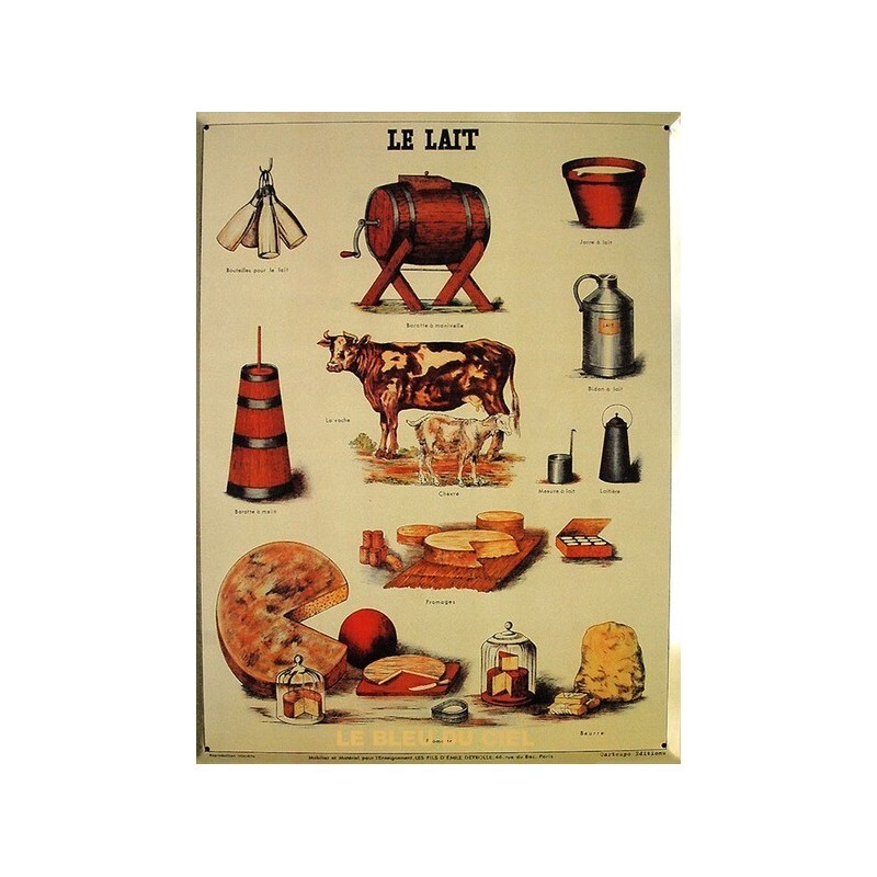 Plaque métal publicitaire 30x40 cm LE LAIT affiche vintage acier