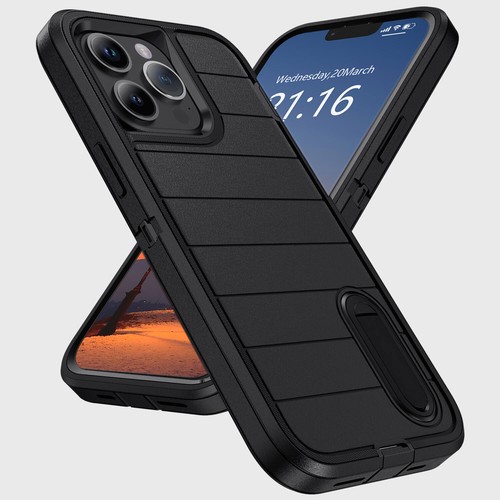 For Apple iPhone 13 Pro Max/13 Pro/13 Shockproof Case Stand Holder Rubber Cover - Picture 18 of 36