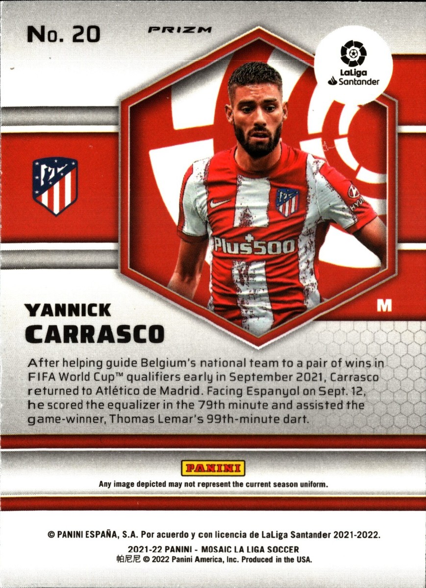 2021-22 Panini Mosaic La Liga Soccer #20 Yannick Carrasco Prizm