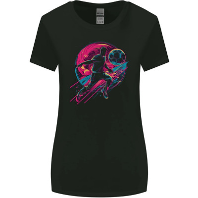 A Retrowave Fußballspieler Fußball Damen Breiter Schnitt Maglietta