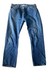 Mens Levis 501 Size 38 x 32 Jeans Denim Blue Bootcut High Waist Button Fly