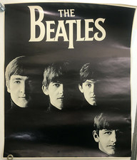 THE BEATLES WITH THE BEATLES ICONIC IMAGE VINTAGE 1980's POSTER NICE!