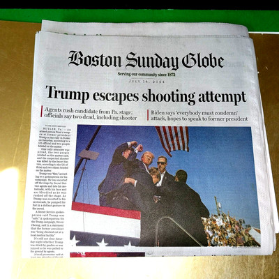 TRUMP BOSTON SUNDAY GLOBE 7-14-24 NEWSPAPER SHOCKING PHOTO RESILIENCE!