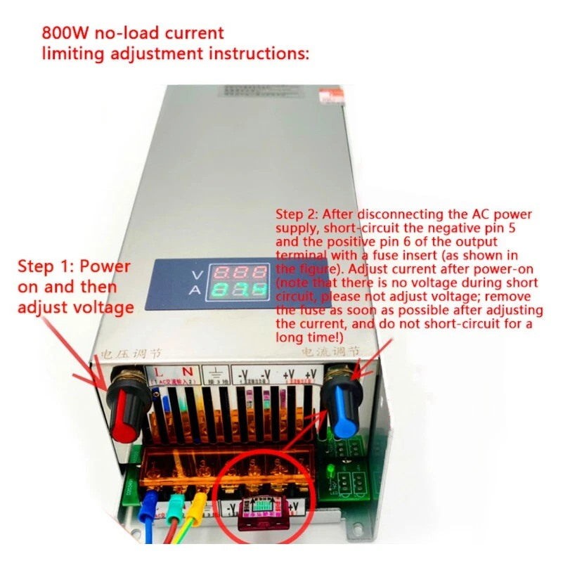 0-24VDC 0-33A 800W Switching Power Supply Adjustable Voltage &Current NES-800-24 - Image 2 of 4