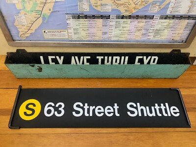 NY NYC SUBWAY ROLL SIGN S 63 STREET BROOKLYN QUEENS LENOX HILL MANHATTAN SHUTTLE