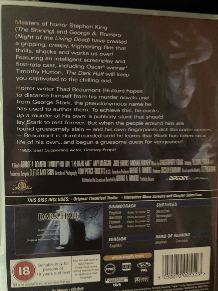 The Dark Half [DVD, 2001] - Image 4 of 4