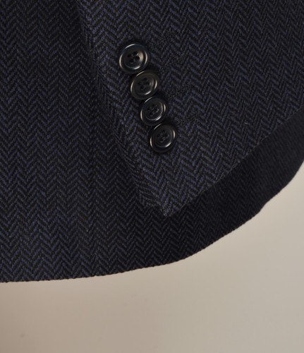 Men's CANALI Blue Herringbone Wool/Cashmere 2Btn EU 50R UK,US 40R Drop 6 Blazer - Picture 6 of 15