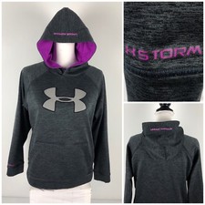 Under Armour Boys Large Sweatshirt Hoodie Gray Storm Loose