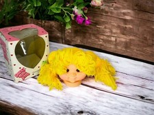 Sweet Love Kids 5" Blonde Pigtails Yarn Hair Girl Vintage Head Doll Crafting
