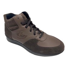 SCARPE SNEAKERS ALTE UOMO BYBLOS 684063 PELLE MARRONE ORIGINALE AI