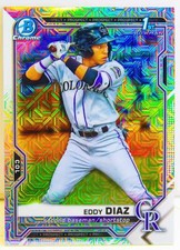 Eddy Diaz 2021 Bowman Chrome 1st Mojo Refractor Prospect Card #BCP-33 Rockies