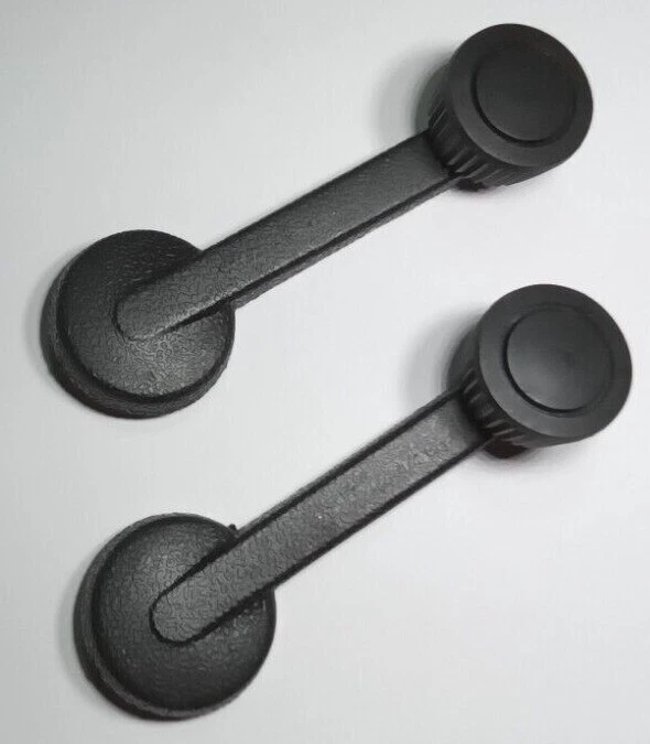 JUEGO DE 2 MANIJAS DE MANIJAS DE BOBINADORA DE VENTANA VOLKSWAGEN T2 TRANSPORTER BUS 1970-1979 Foto 2 de 3